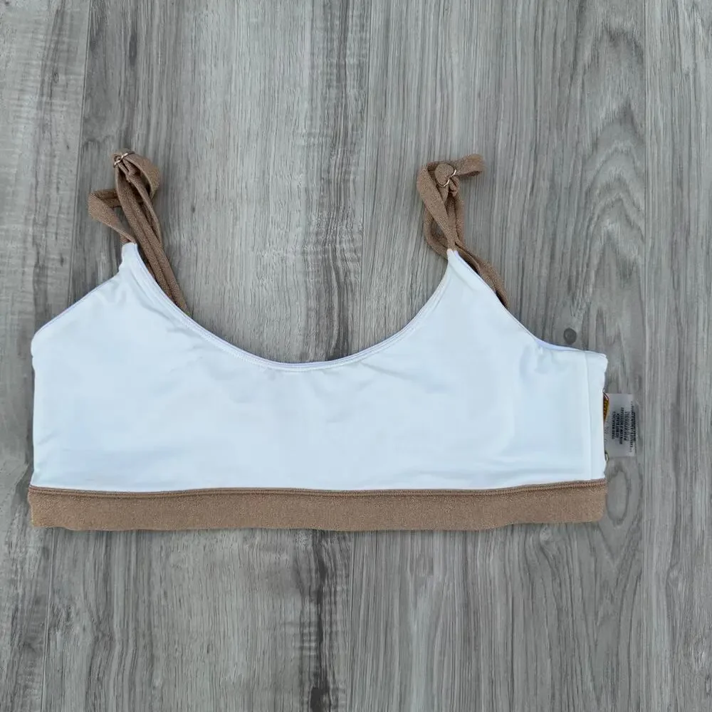 Ramy Brook White & Gold Bikini Top Women’s M